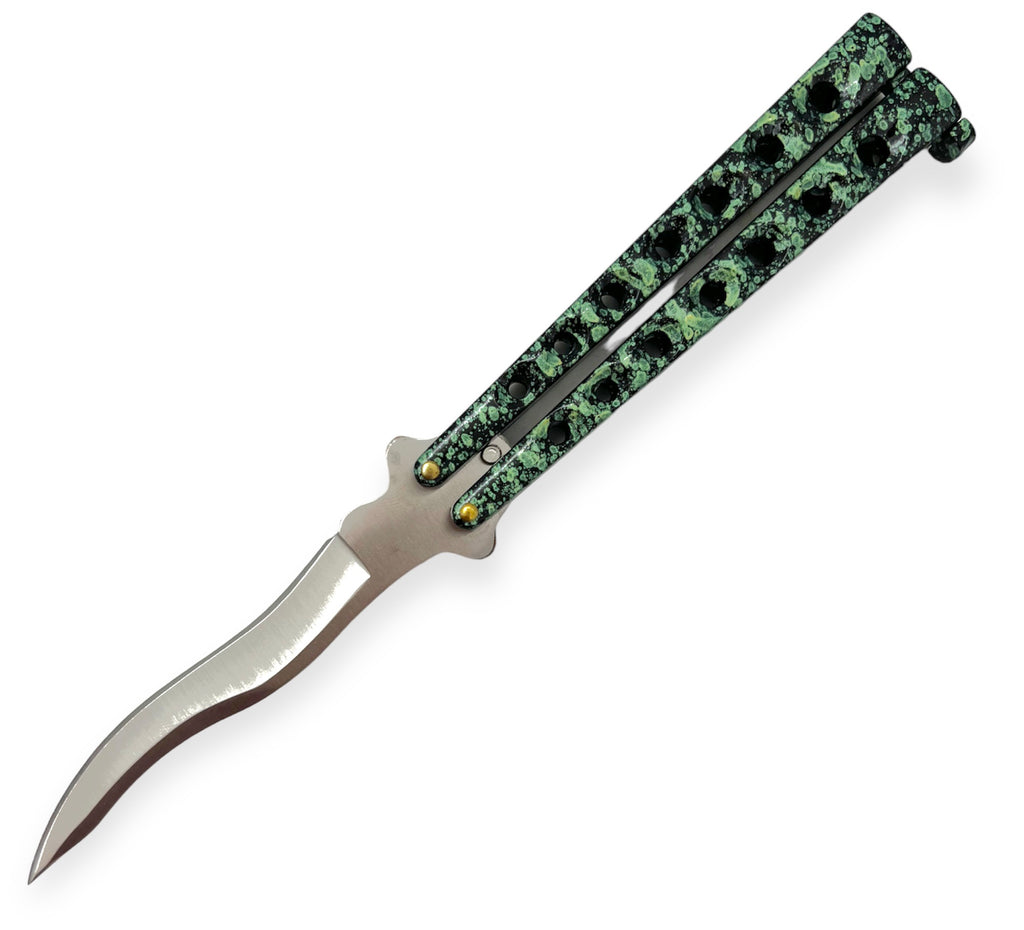 Kriss Blade Butterfly Knife (Green and Black)