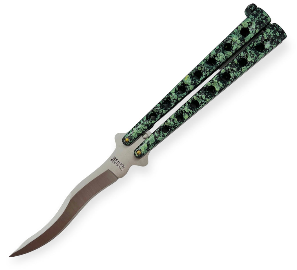 31GN Kriss Blade Butterfly Knife (Green and Black)-img-1