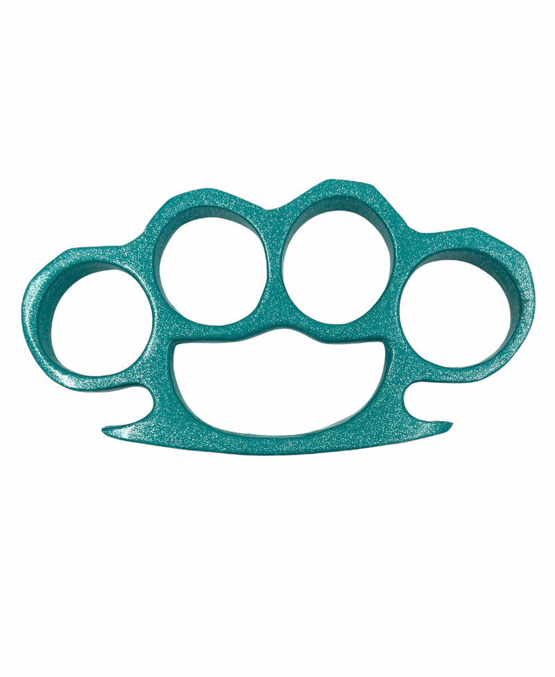 Solid Steel Knuckle Duster Brass Knuckle - AQUA GREEN