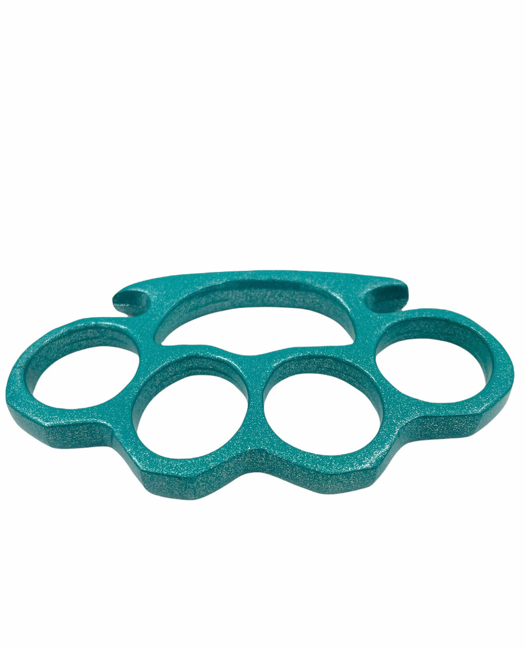 Solid Steel Knuckle Duster Brass Knuckle - AQUA GREEN