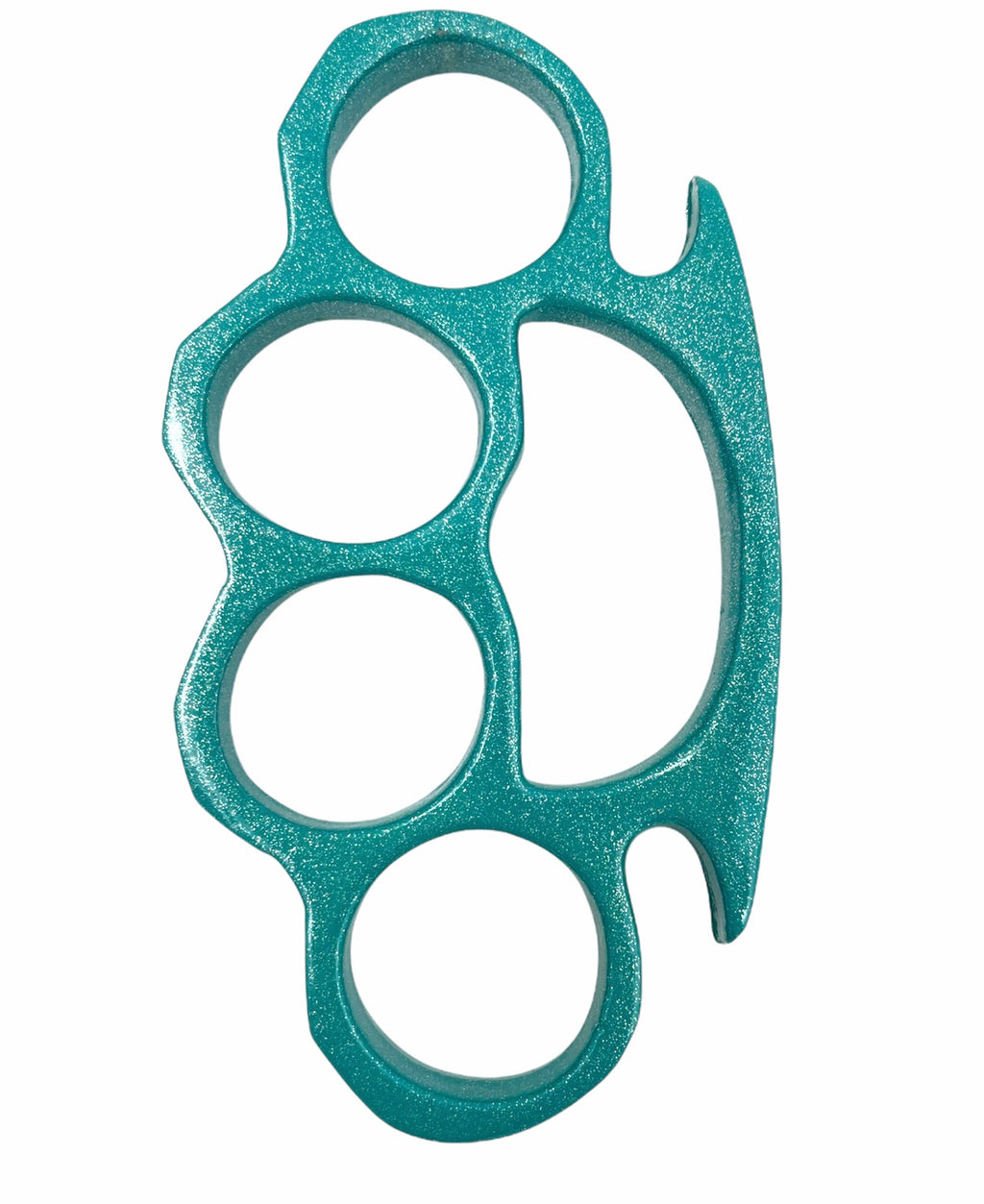 Solid Steel Knuckle Duster Brass Knuckle - AQUA GREEN