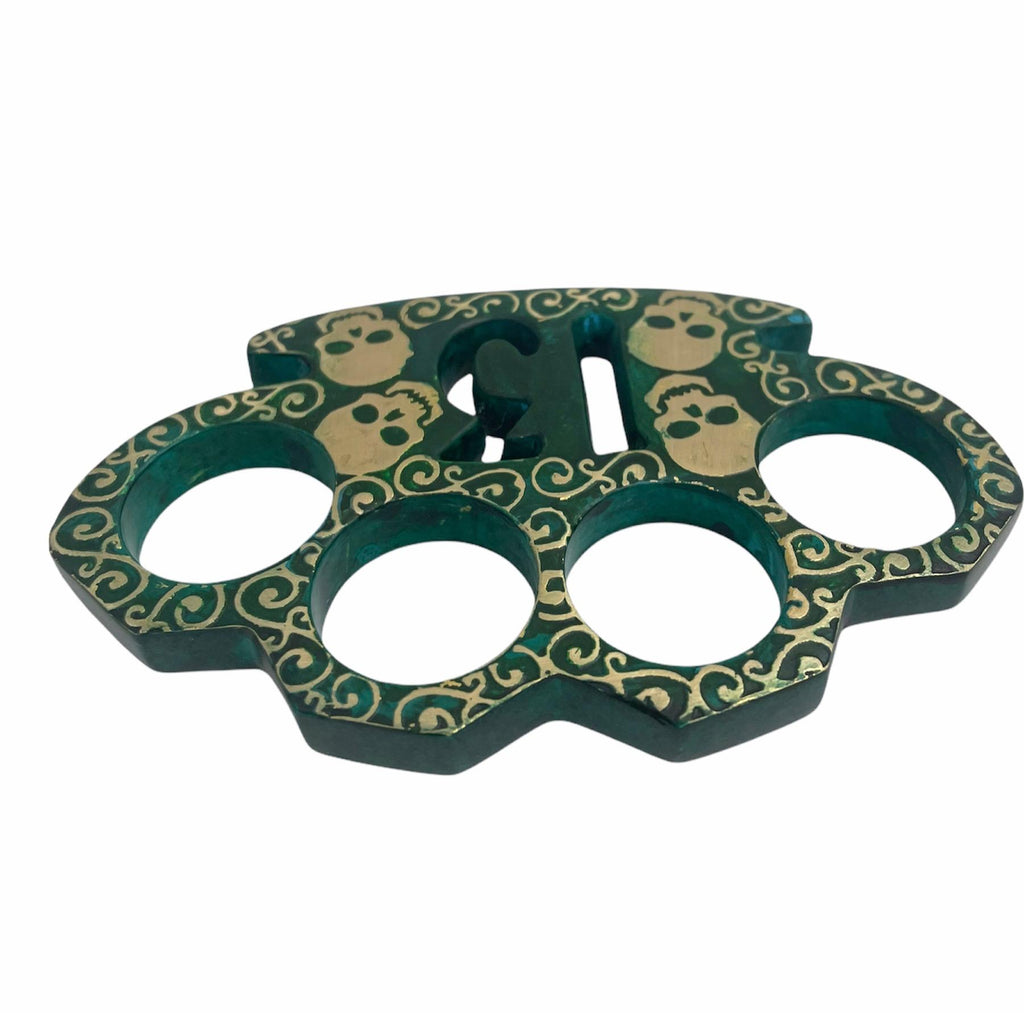 Heavy Duty Closed #13 Real Brass Buckles Green Patina