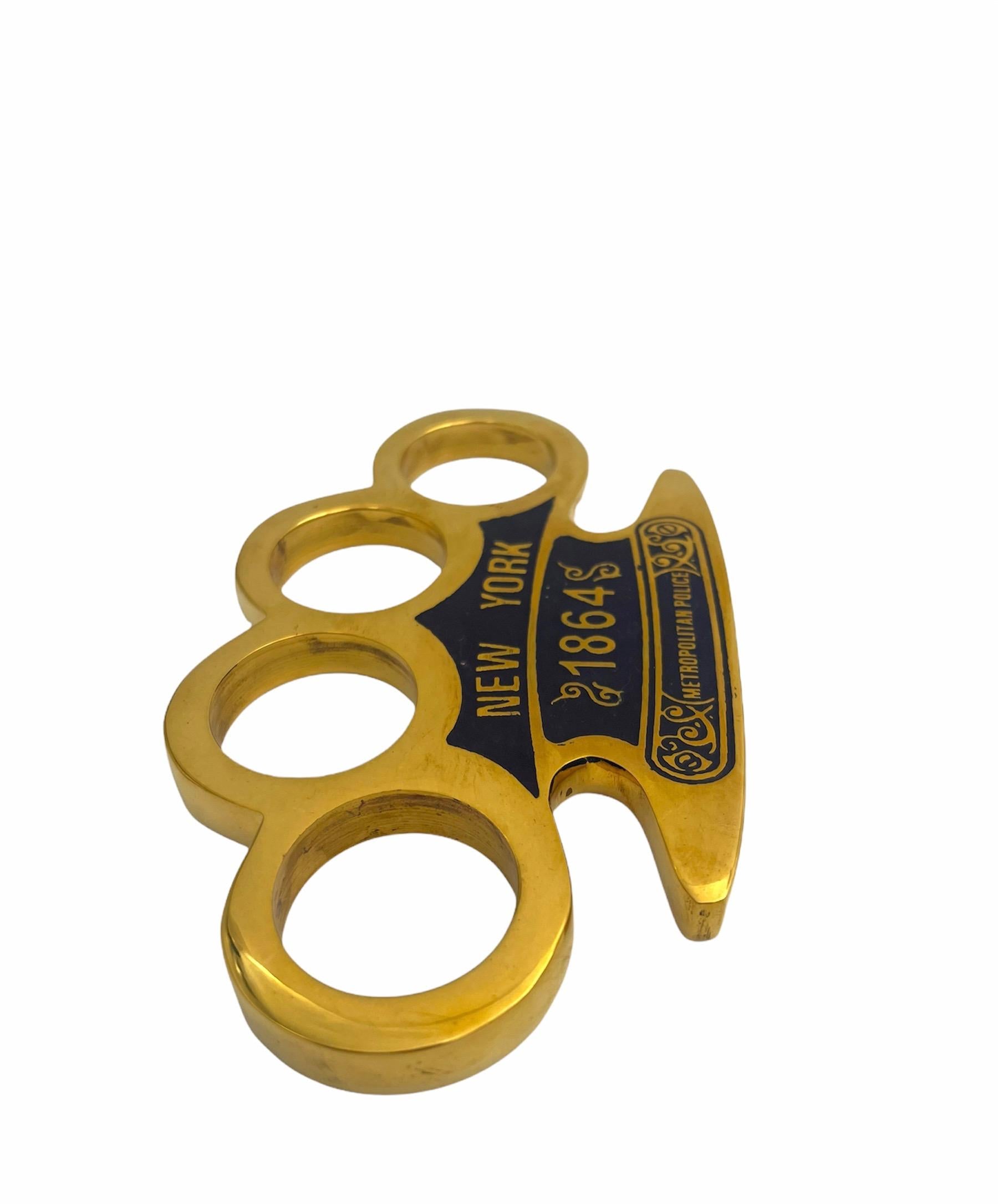 BRASS WITH NEW YORK1864 NAVY BLUE COLOR FILLED KNUCKLE – Panther Wholesale