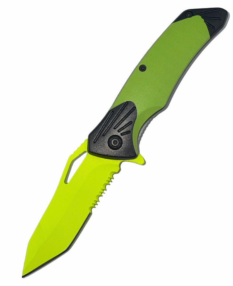 Tiger USA Spring Assisted Knife  Green and BlackTanto