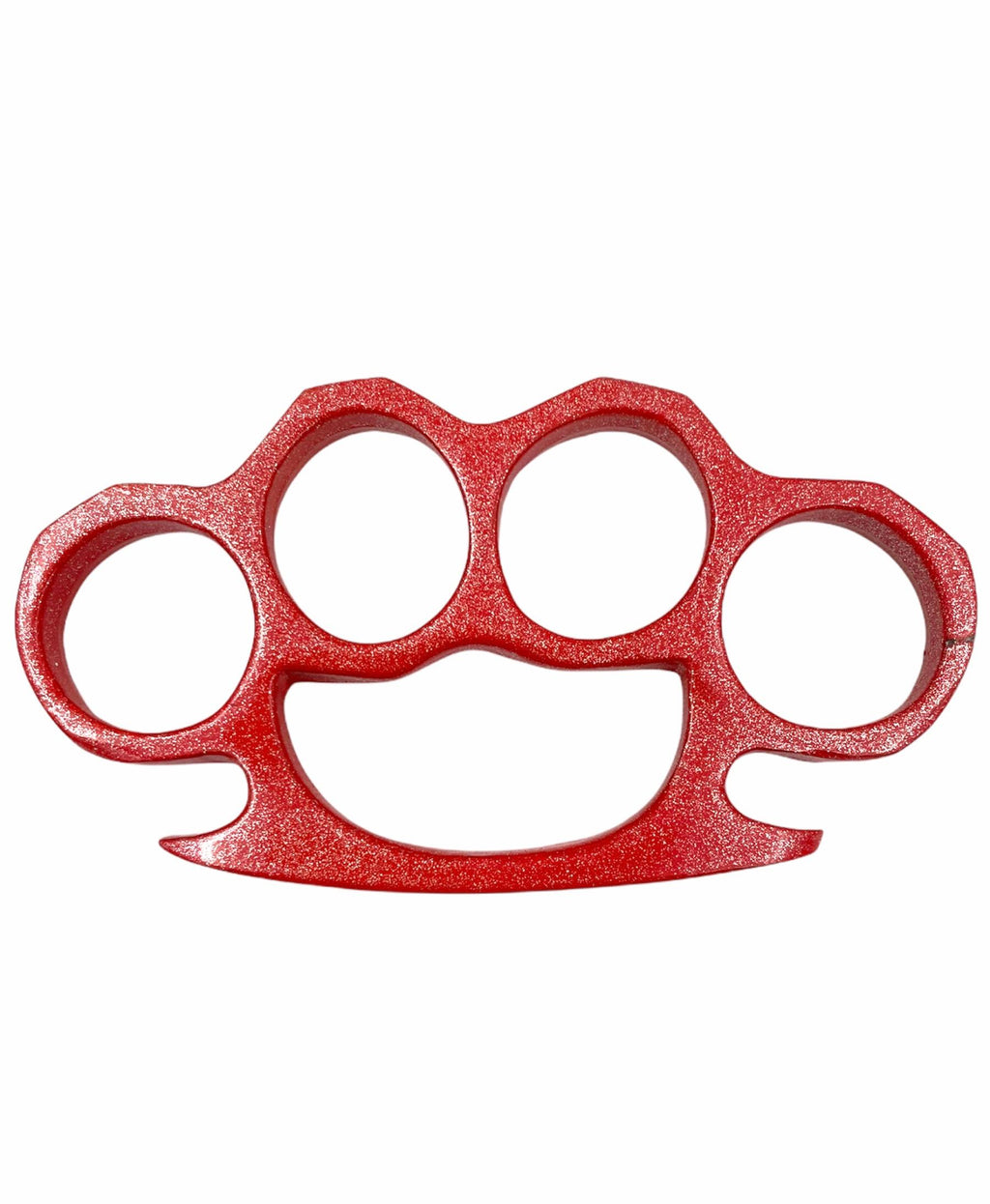 Solid Steel Knuckle Duster Brass Knuckle - RED