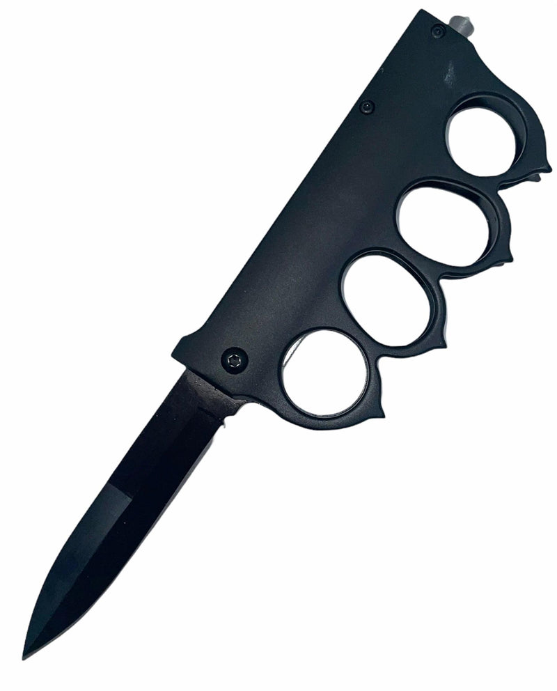 BLACK Spring Assisted Trench Knife