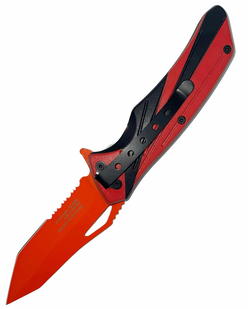 Tiger USA Spring Assisted Knife  RED and BlackTanto