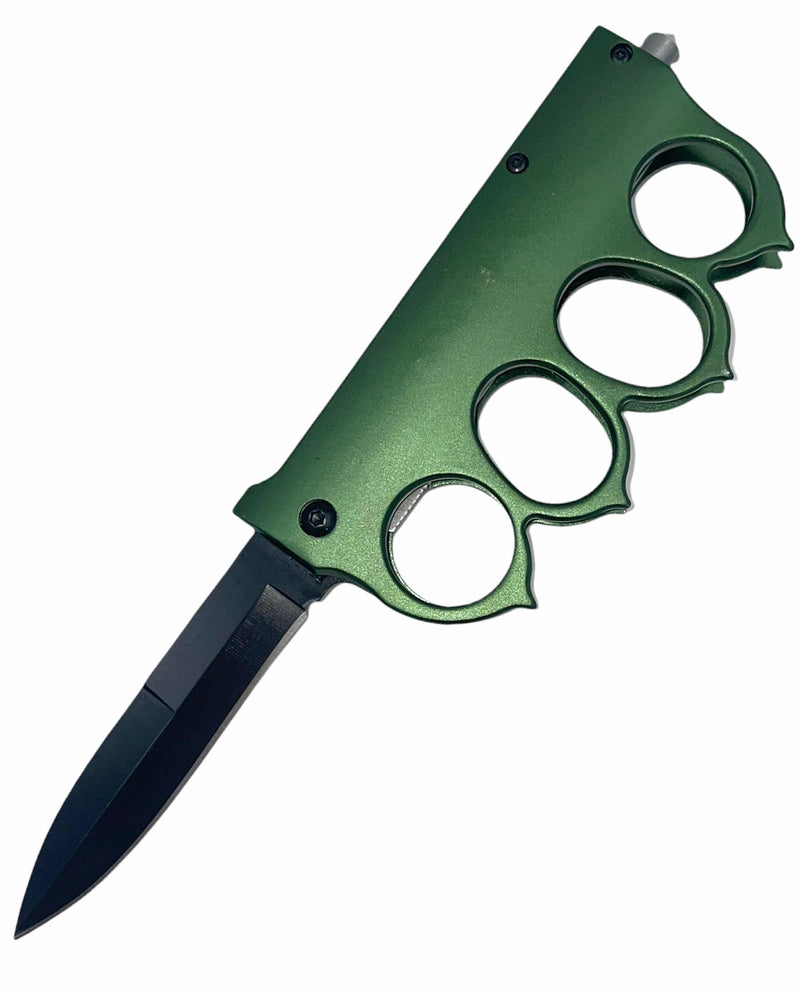 GREEN Spring Assisted Trench Knife