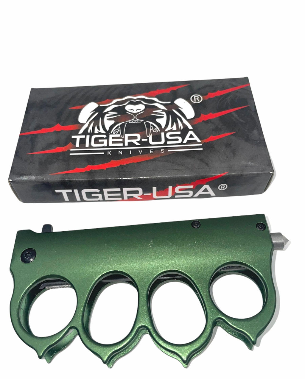 GREEN Spring Assisted Trench Knife