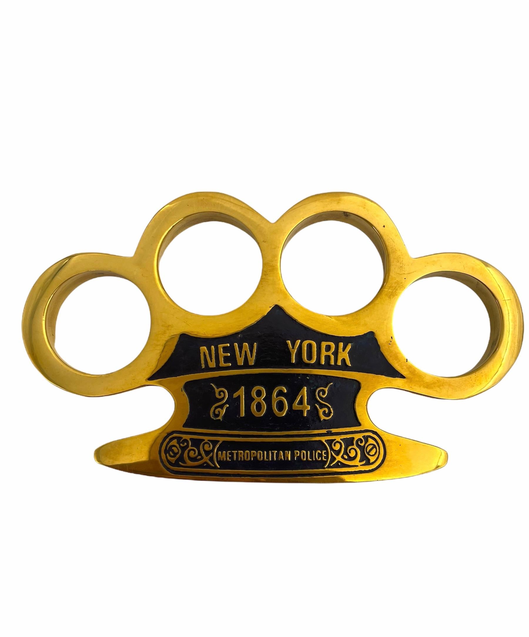 BRASS WITH NEW YORK1864 NAVY BLUE COLOR FILLED KNUCKLE – Panther