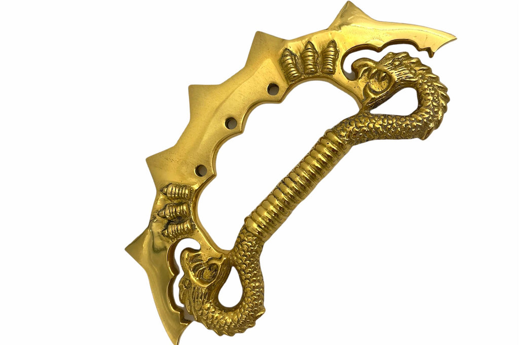 Solid Brass Embark The Dragon Xtra Large Tekko Brass Knuckles