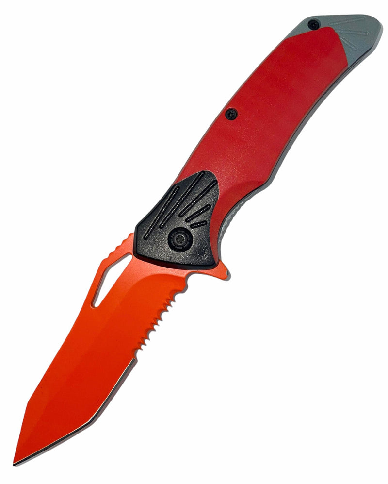 Tiger USA Spring Assisted Knife  RED and BlackTanto