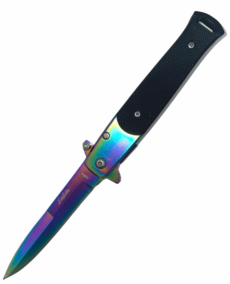 7.25 Inch Godfather stiletto style Folding Knife w Clip (G-10)