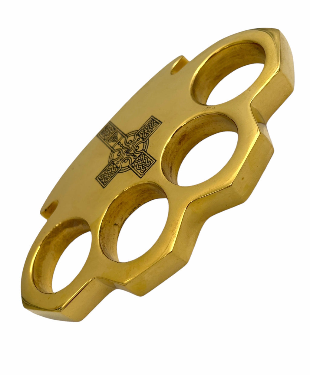 BRASS WITH CROSS AND BLACK COLOR FILLED KNUCKLE