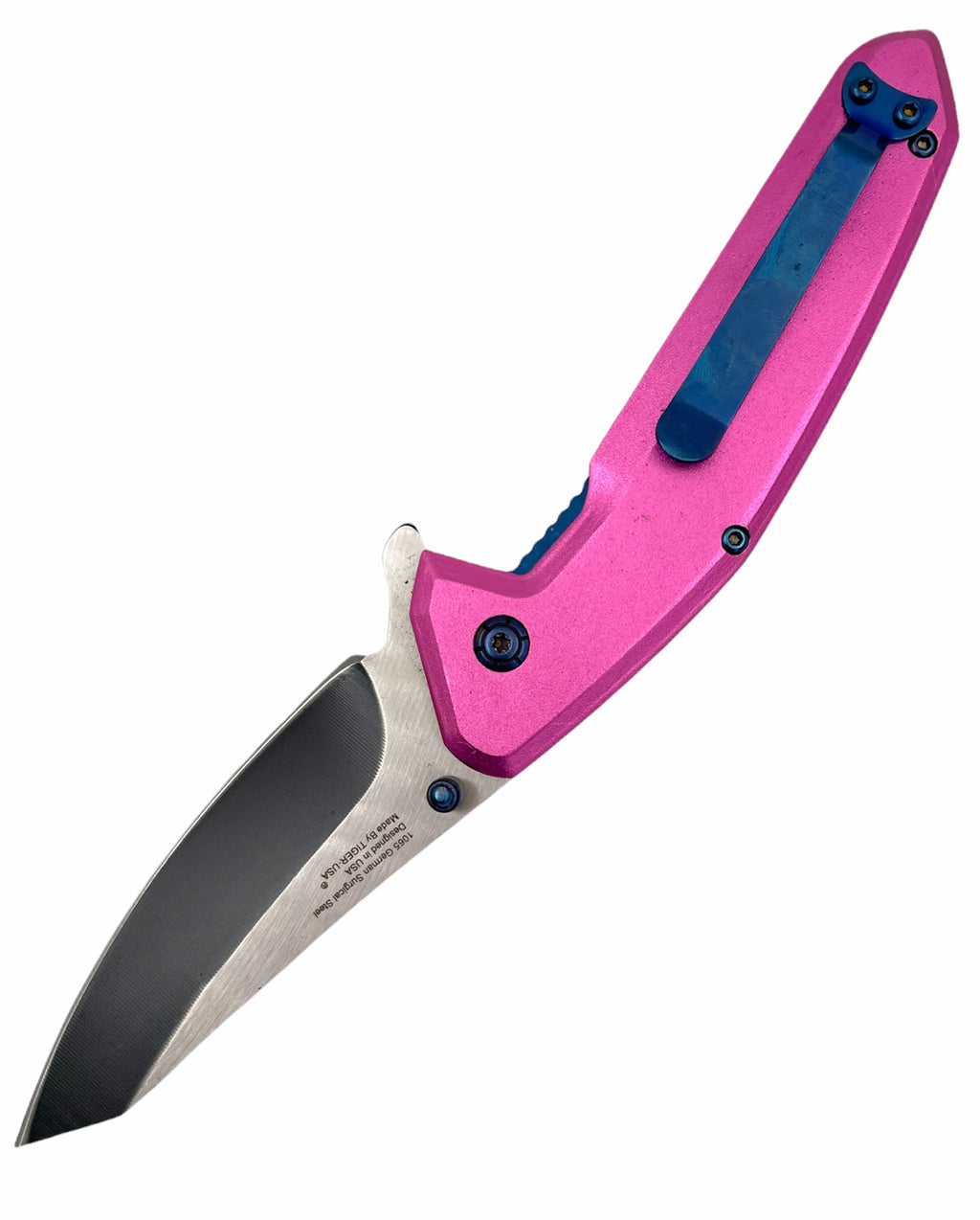 Tiger USA Spring Action PINK Folding knife tanto