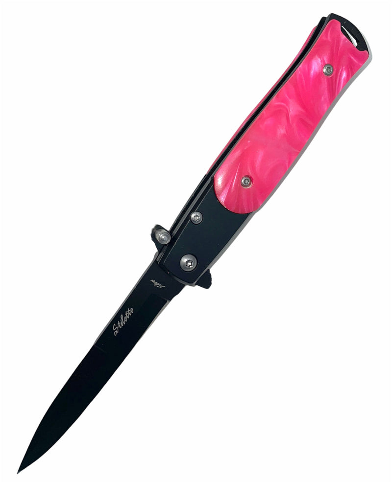 7.25 Inch Godfather stiletto style Style Folding Knife w/ Clip