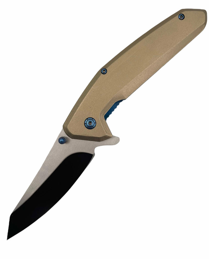 Tiger USA Spring Action TAN Folding knife tanto
