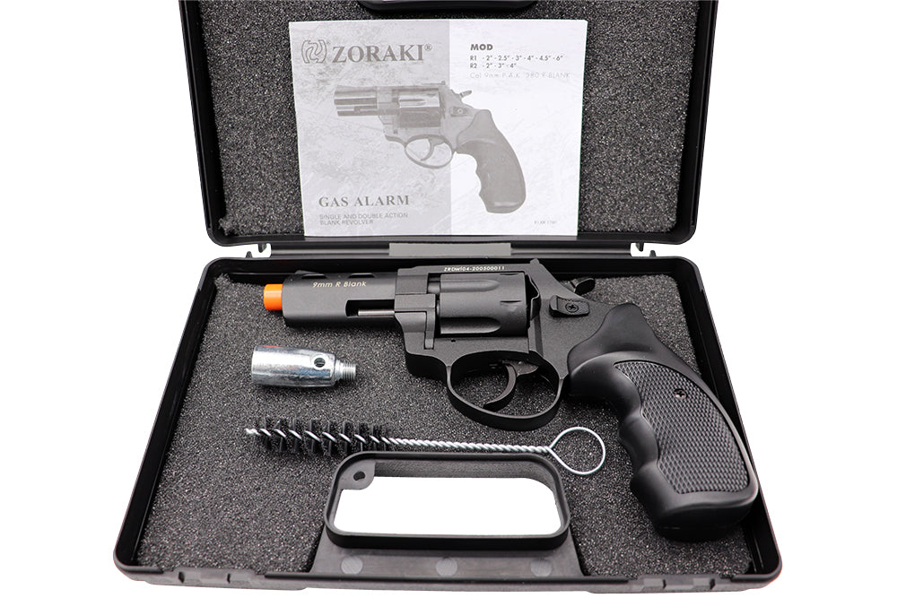 ZORAKI R2 3'' GAS & SIGNAL, BLANK REVOLVER, BLACK