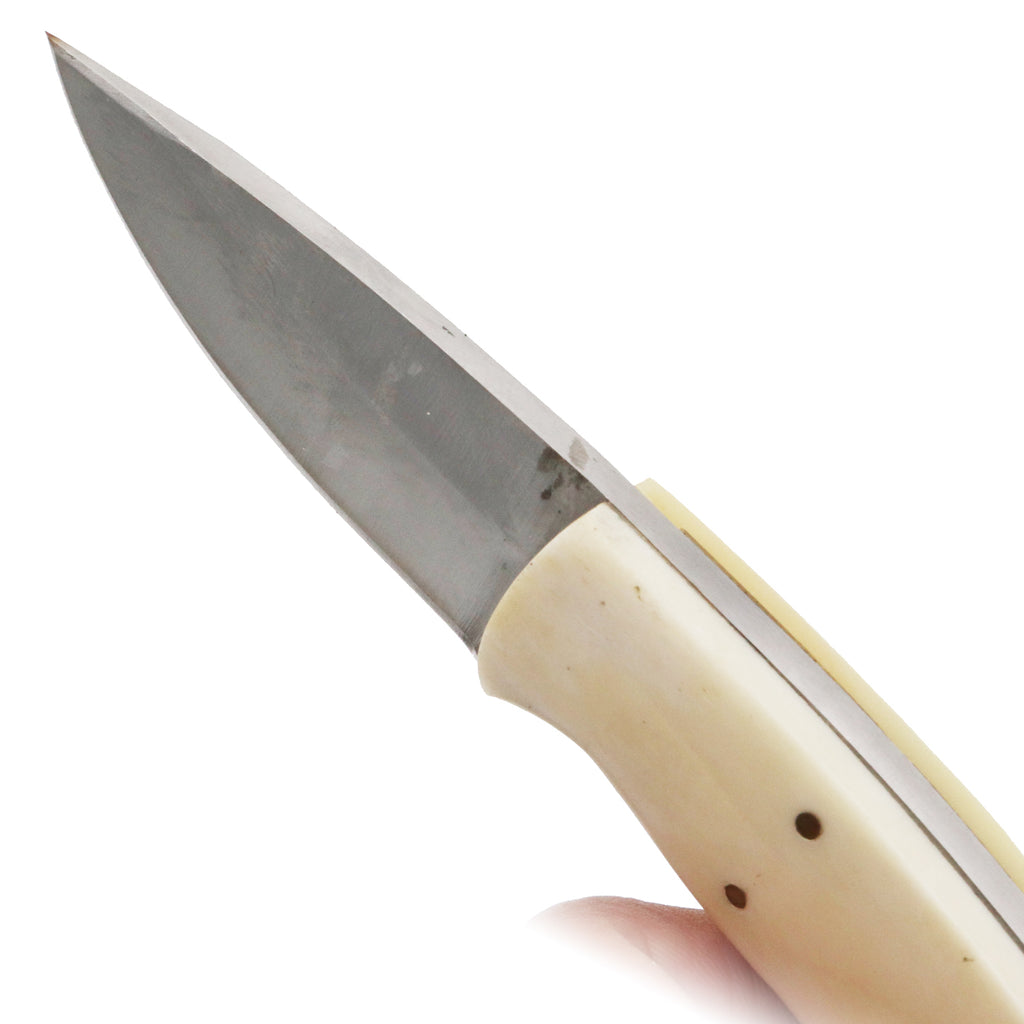 Red Deer® Drop Point Full Tang 5.5 Inch White Bone Hunting Knife