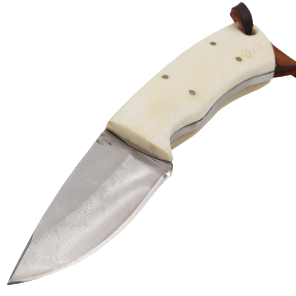 Red Deer® Drop Point Full Tang 5.5 Inch White Bone Hunting Knife