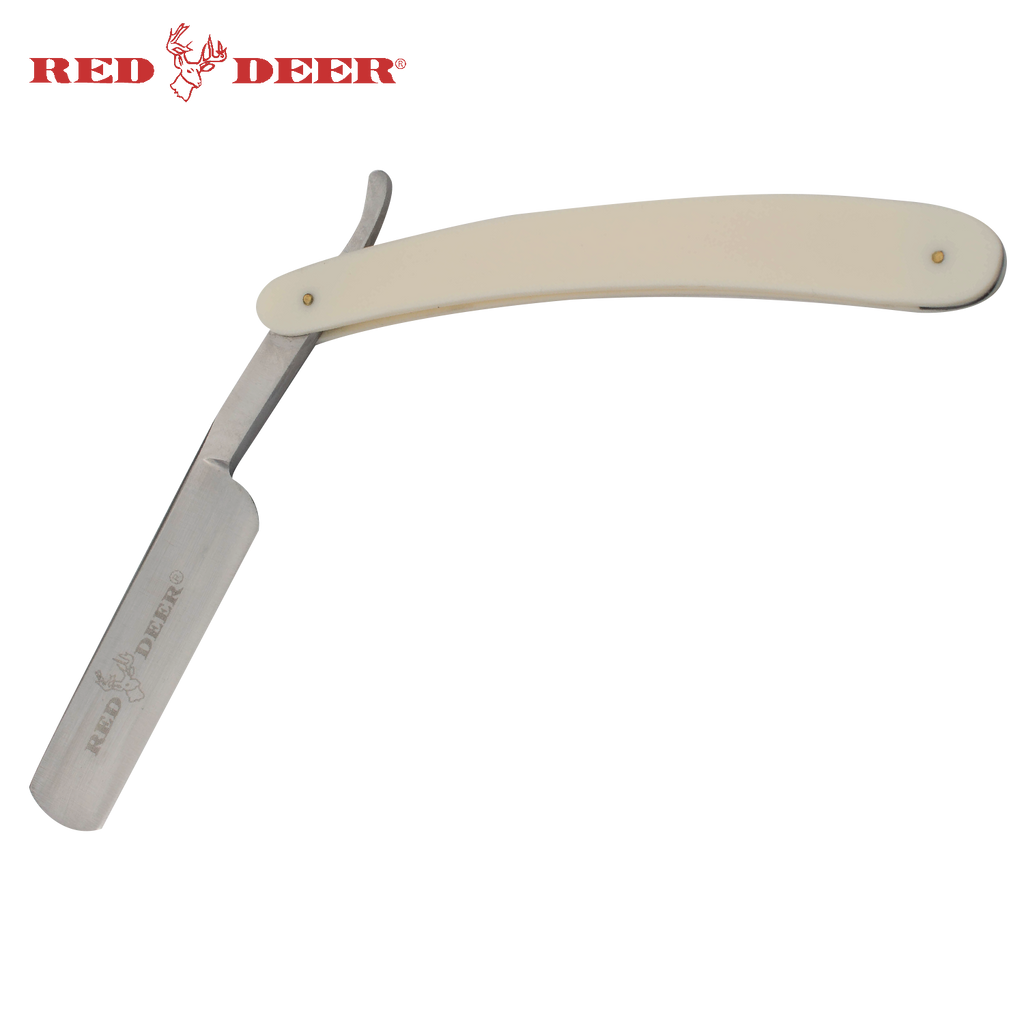 Off White Red Deer Shaving Barber Vintage Straight Razor, , Panther Trading Company- Panther Wholesale