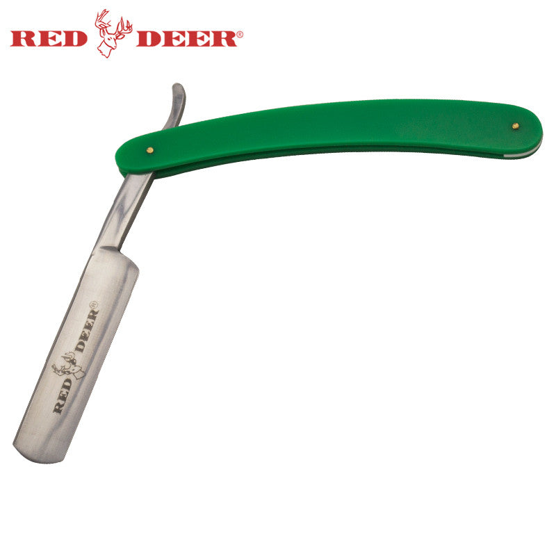 001G Green Red Deer Shaving Barber Vintage Straight Razor-img-0