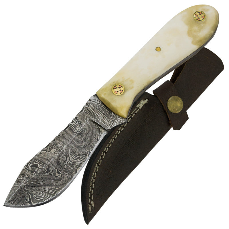 Red Deer Fine Damascus Full Tang Animal Bone Hilt, , Panther Trading Company- Panther Wholesale