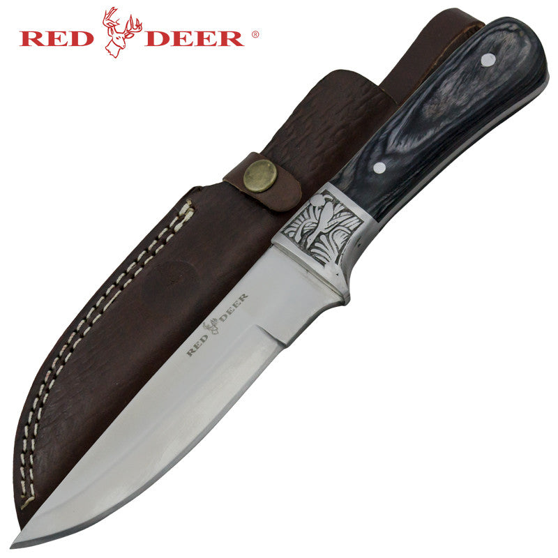 Red Deer Full Tang Game Dagger Hunting Knife with Sheath, , Panther Trading Company- Panther Wholesale