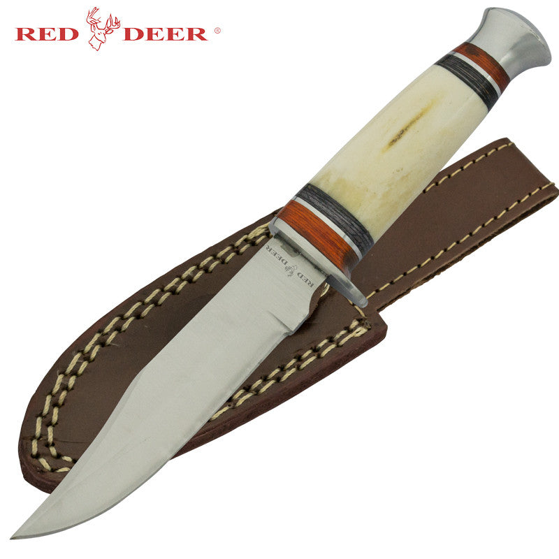 Red Deer Hunting Knife Real Animal Bone, , Panther Trading Company- Panther Wholesale