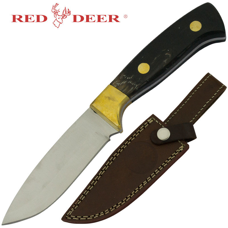 Red Deer Hunting Knife Buffalo Horn Handle, , Panther Trading Company- Panther Wholesale