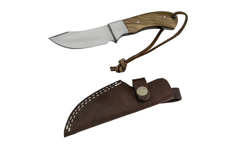 Red Deer Moose Hide Skinner Full Tang Pakka Wood Handle 440 Stainless Steel Genuine Leather Sheath, , Panther Trading Company- Panther Wholesale