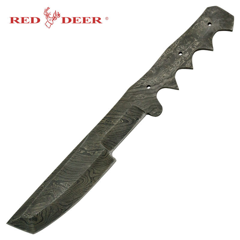 Red Deer Nomad's Land Real Damascus Fixed Blade Knife, , Panther Trading Company- Panther Wholesale
