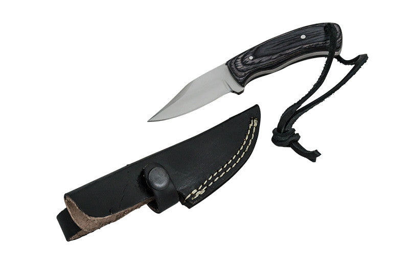 Red Deer Skinner Full Tang Pakka Wood Handle 440 Stainless Steel Genuine Leather Sheath, , Panther Trading Company- Panther Wholesale