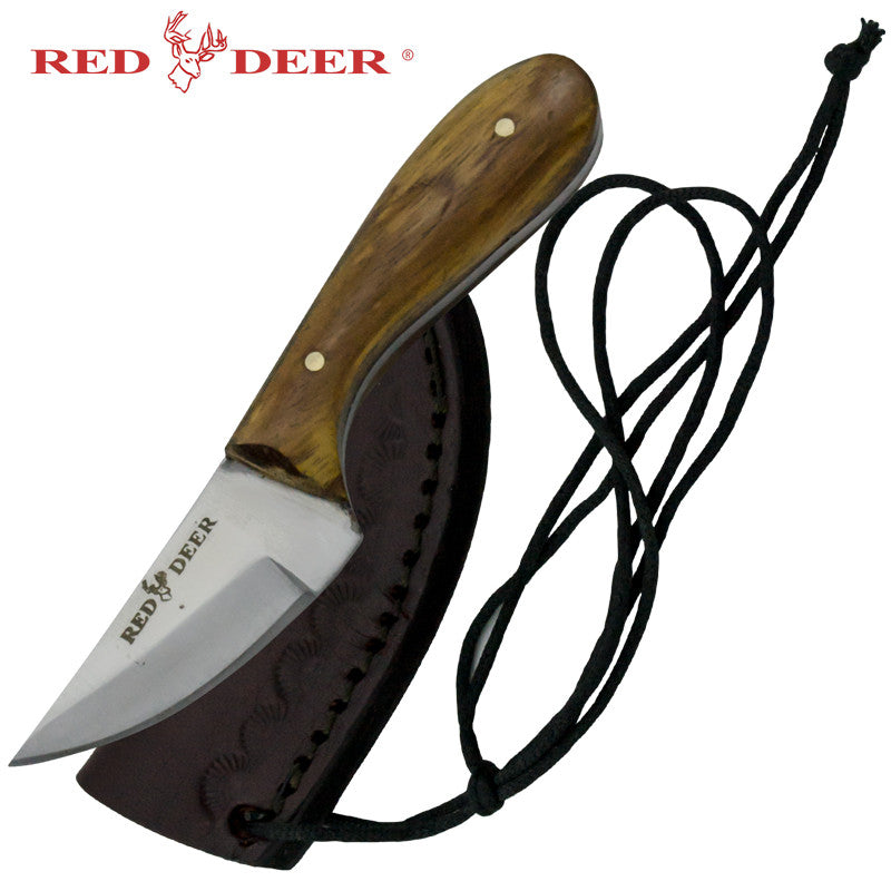 Red Deer Washington Patch Knife with Sun Design Leather Sheath, , Panther Trading Company- Panther Wholesale