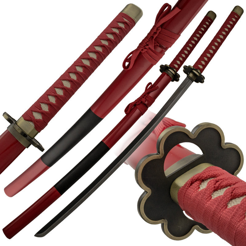 Red Demon Katana Sword with Glossy Scabbard, , Panther Trading Company- Panther Wholesale