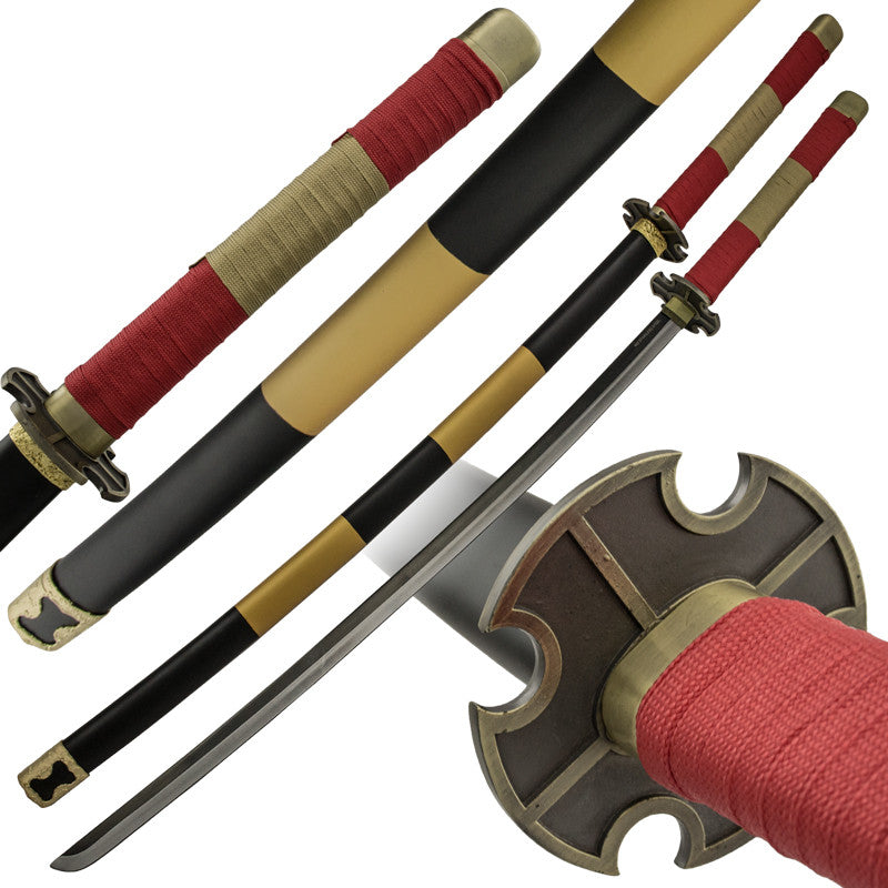 Red Samurai Death Katana Sword with Scabbard, , Panther Trading Company- Panther Wholesale