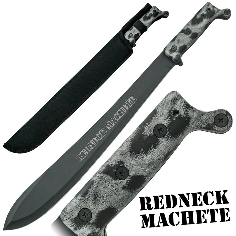 Redneck Machete Full Tang Snow Panther Finish Handle, , Panther Trading Company- Panther Wholesale