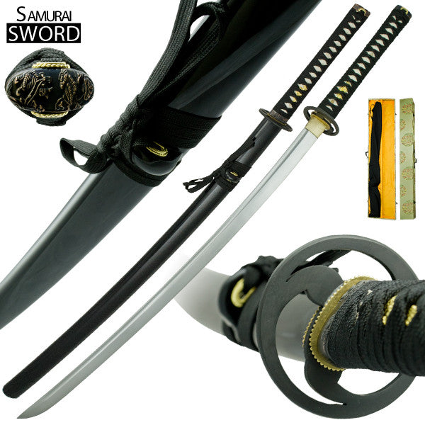 Handmade Full Tang Katana Sword with Scabbard and Display Box, , Panther Trading Company- Panther Wholesale
