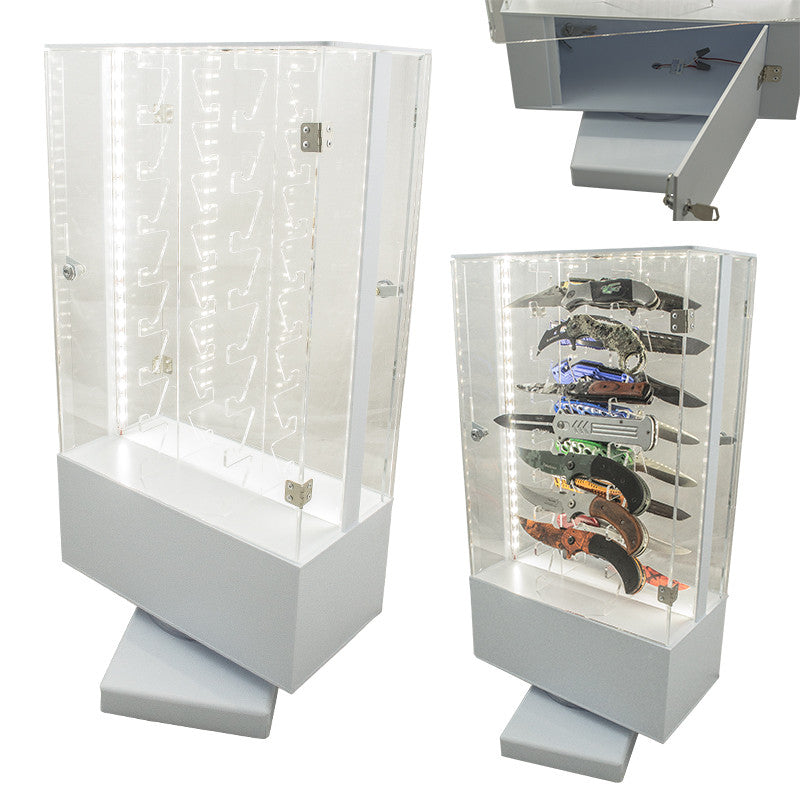 Revolving Light-Up 16 Knife Display Case, , Panther Trading Company- Panther Wholesale