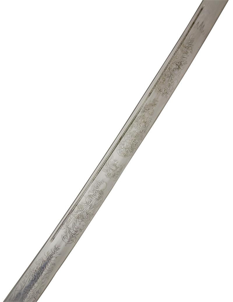 Civil War Engraved Sword With Carbon Steel Scabbard, , Panther Trading Company- Panther Wholesale