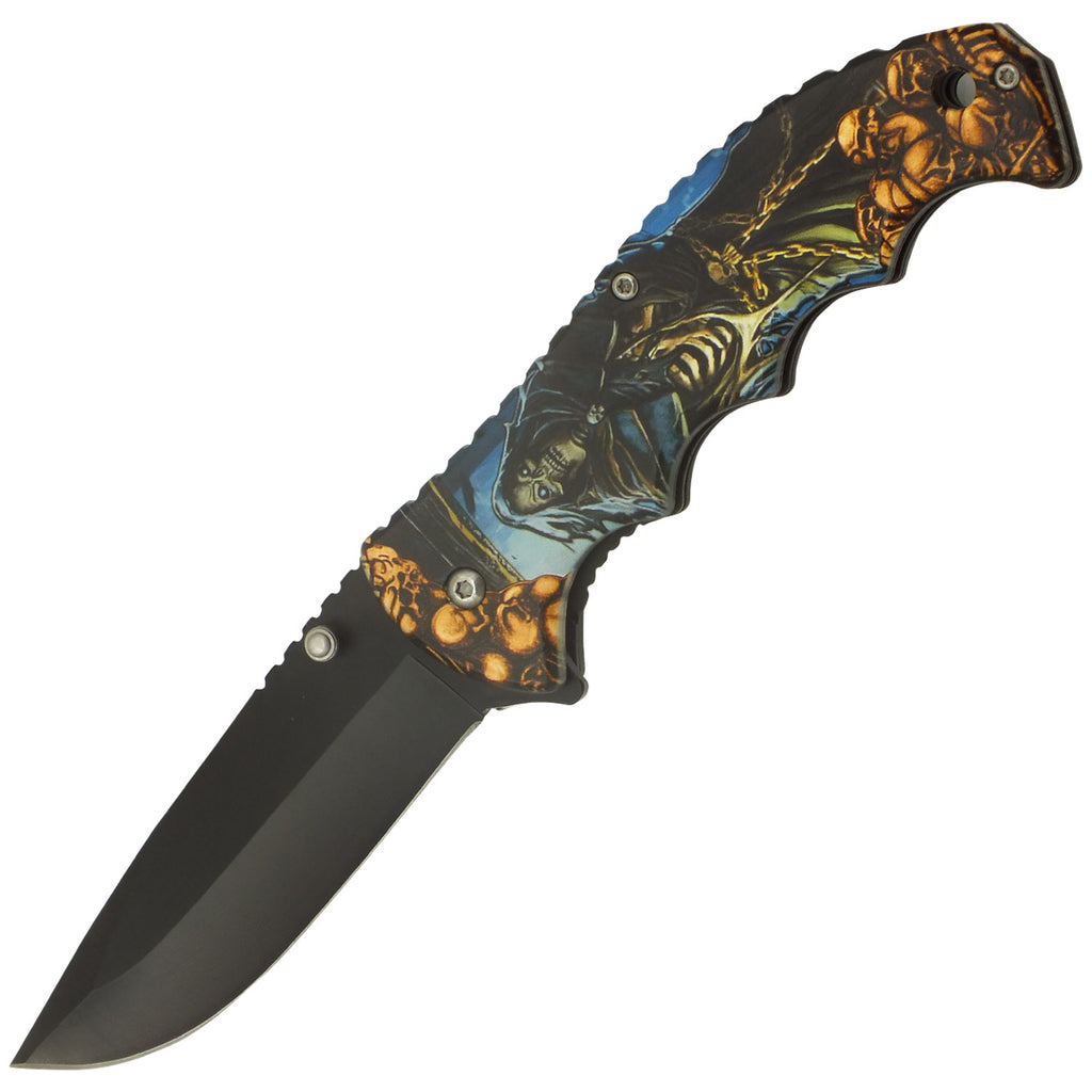 Reapers Shadow Full Color Spring Assisted Folding Pocket Knife