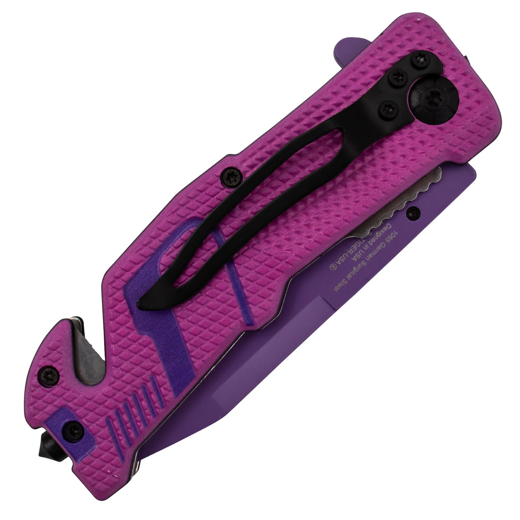 Tiger USA Sneakerhead Spring Action Knife Tanto Pink Purple