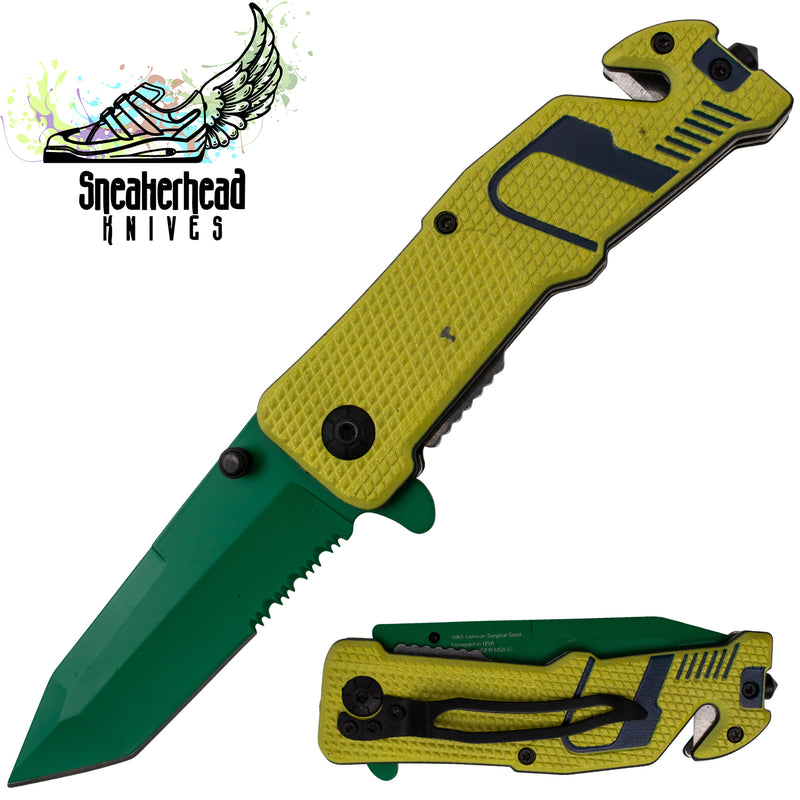 Tiger USA Sneakerhead Spring Assisted Knife Tanto Forest Green