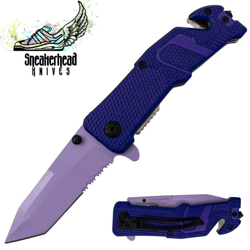 Tiger USA Sneakerhead Spring Assisted Knife Tanto Purple