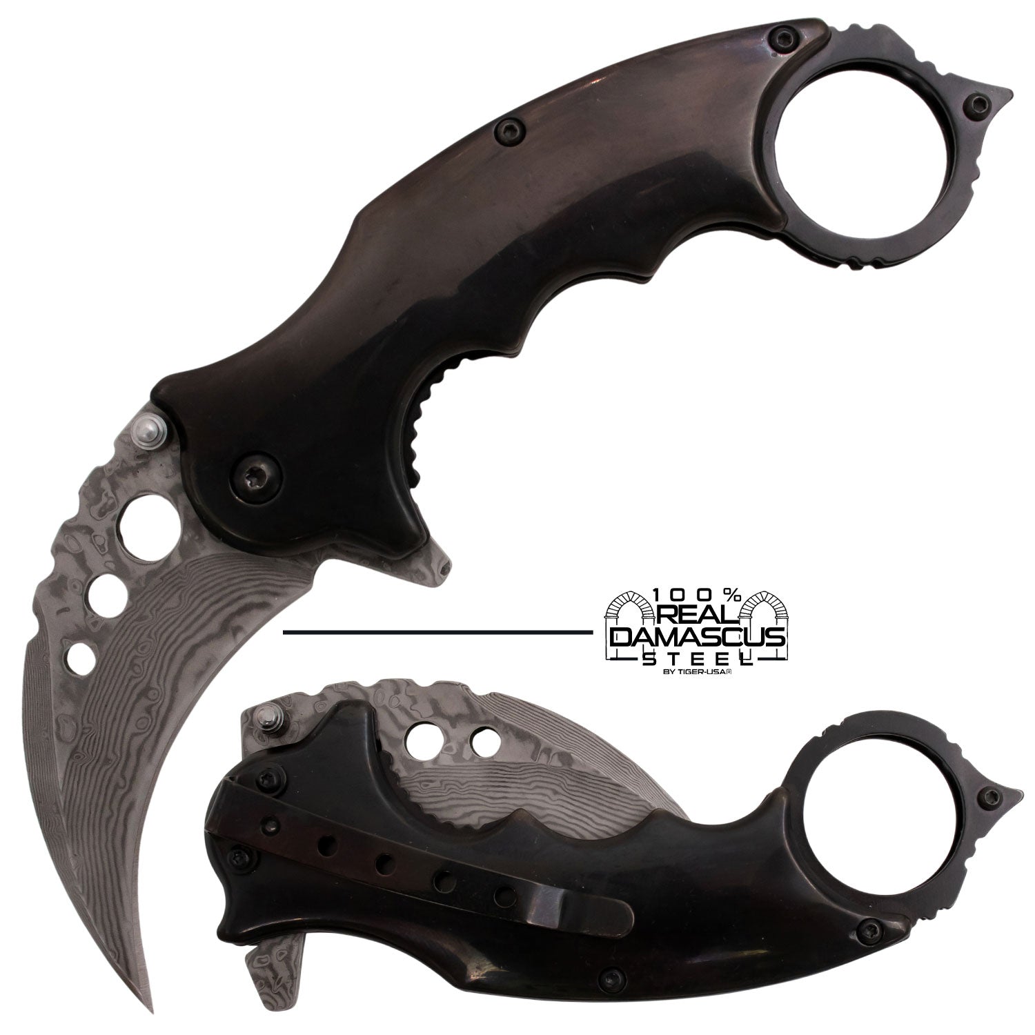 Tiger's Claw Damascus Steel Karambit – Forseti Steel