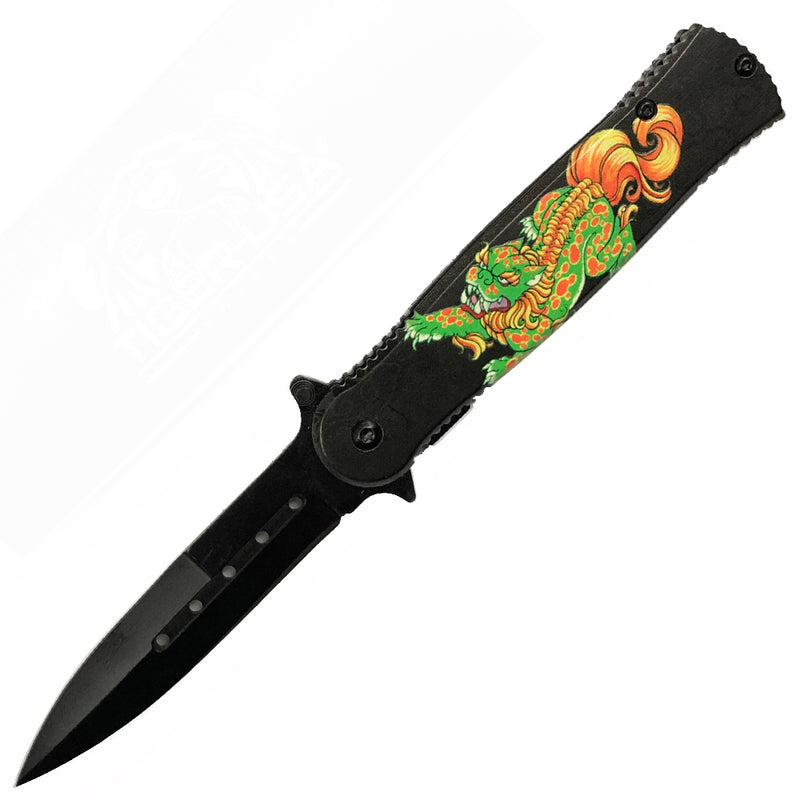 Tiger-USA Spring Assisted Knife - YOTD Green (Year of the Dragon)