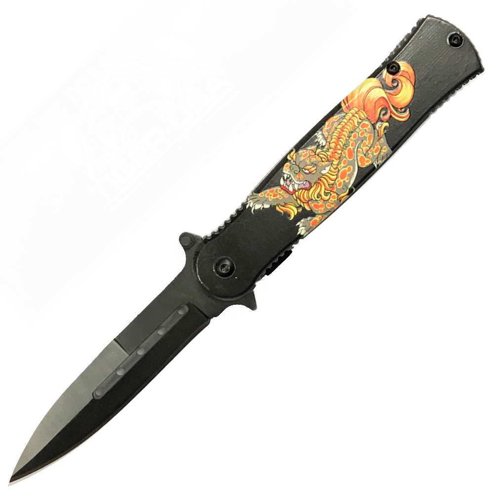 Tiger-USA Spring Assisted Knife - YOTD Gray (Year of the Dragon)
