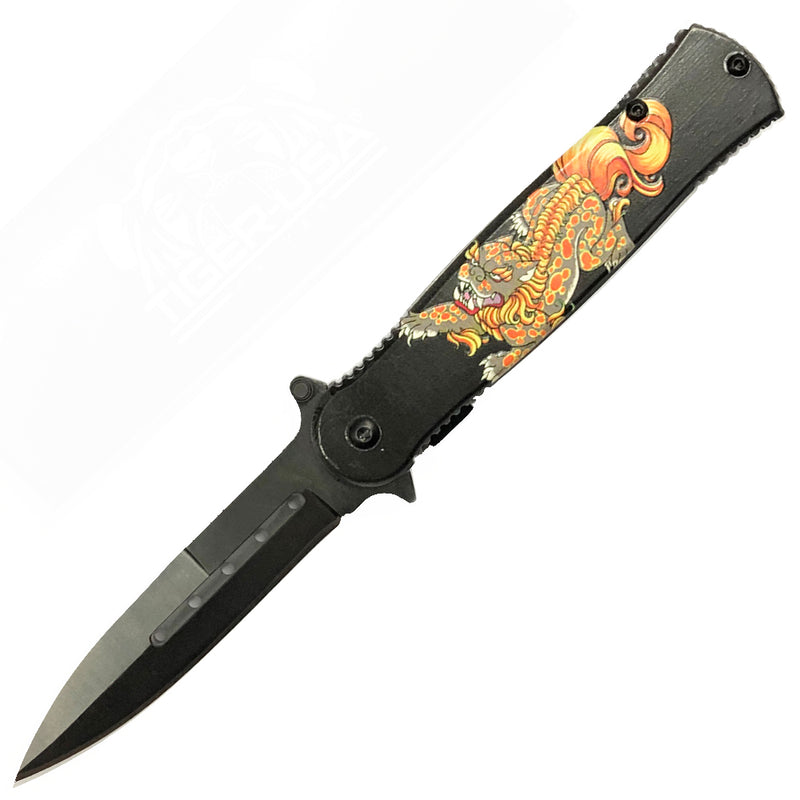 Tiger-USA Spring Assisted Knife - YOTD Gray (Year of the Dragon)