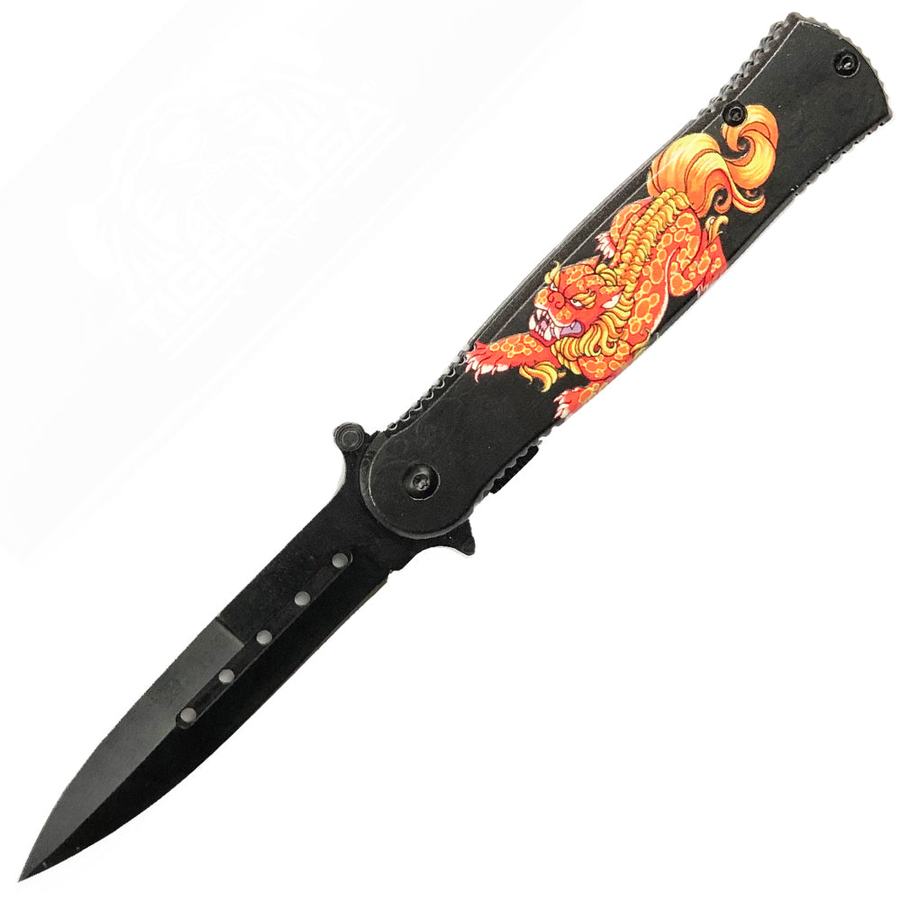 Tiger-USA Spring Assisted Knife - YOTD Red (Year of the Dragon)