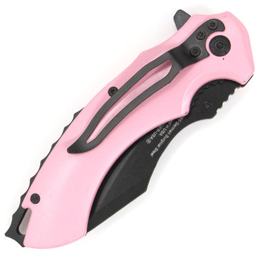 G. Sears Style Blade Spring Assisted Knife - Pink